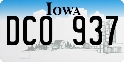 IA license plate DCO937