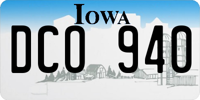 IA license plate DCO940