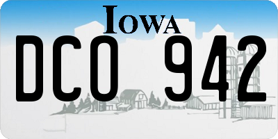 IA license plate DCO942