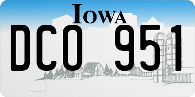IA license plate DCO951