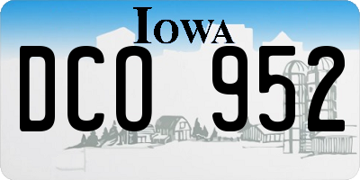 IA license plate DCO952