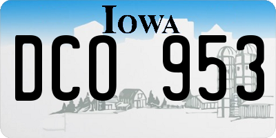 IA license plate DCO953