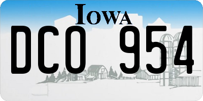 IA license plate DCO954