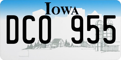 IA license plate DCO955