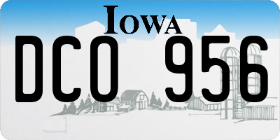 IA license plate DCO956