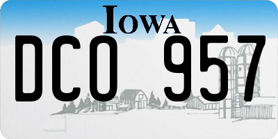IA license plate DCO957