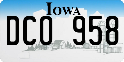IA license plate DCO958