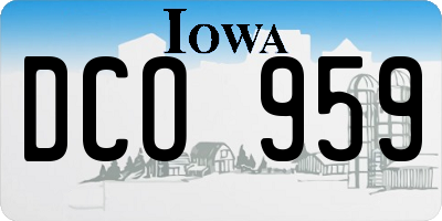 IA license plate DCO959