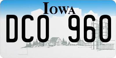 IA license plate DCO960