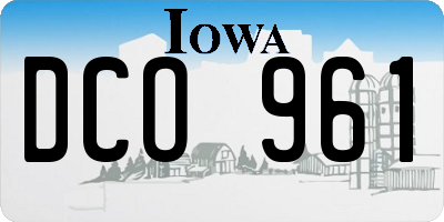 IA license plate DCO961