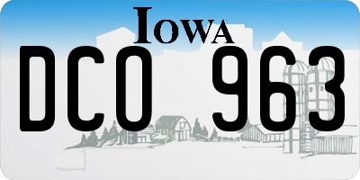 IA license plate DCO963