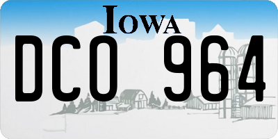 IA license plate DCO964