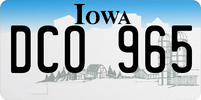 IA license plate DCO965