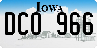 IA license plate DCO966