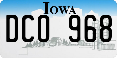 IA license plate DCO968