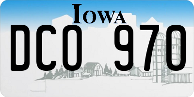 IA license plate DCO970
