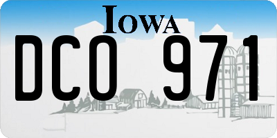 IA license plate DCO971