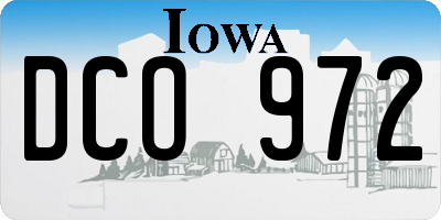 IA license plate DCO972