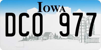 IA license plate DCO977