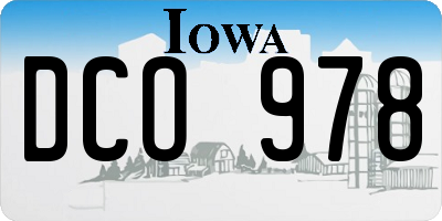 IA license plate DCO978
