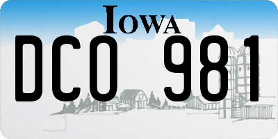 IA license plate DCO981