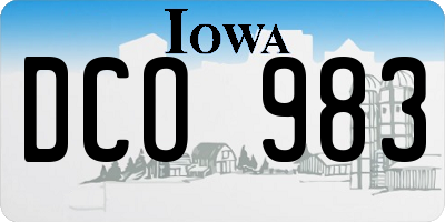IA license plate DCO983