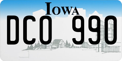 IA license plate DCO990