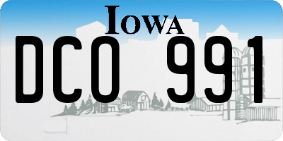 IA license plate DCO991