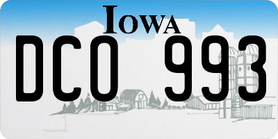 IA license plate DCO993