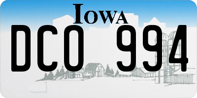 IA license plate DCO994