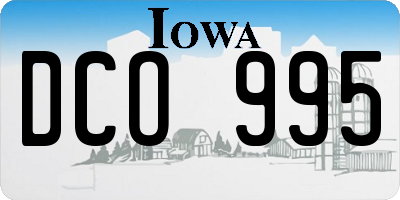 IA license plate DCO995