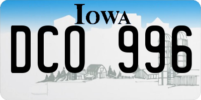 IA license plate DCO996