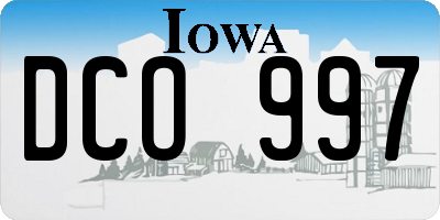 IA license plate DCO997