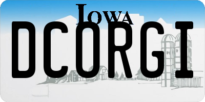 IA license plate DCORGI