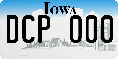 IA license plate DCP000