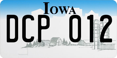 IA license plate DCP012