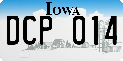 IA license plate DCP014