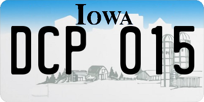 IA license plate DCP015