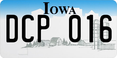 IA license plate DCP016