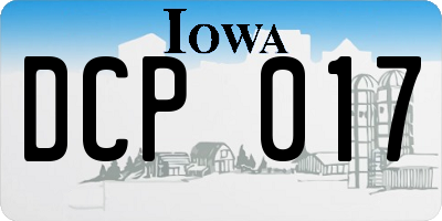 IA license plate DCP017