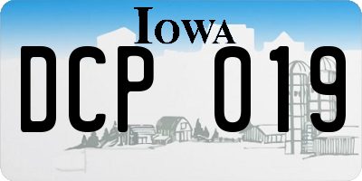 IA license plate DCP019