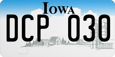 IA license plate DCP030