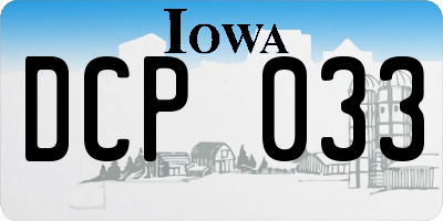 IA license plate DCP033