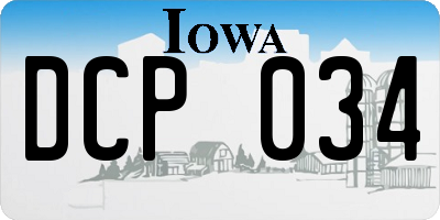 IA license plate DCP034