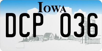 IA license plate DCP036