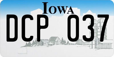 IA license plate DCP037