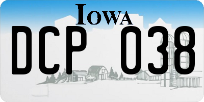 IA license plate DCP038