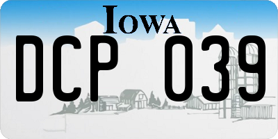 IA license plate DCP039