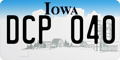 IA license plate DCP040
