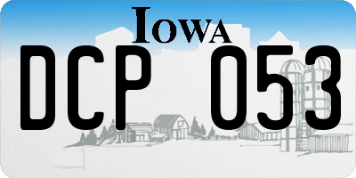 IA license plate DCP053